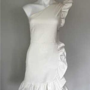 J Crew Ivory One Shoulder Ruffle Dress – New With Tags size 20